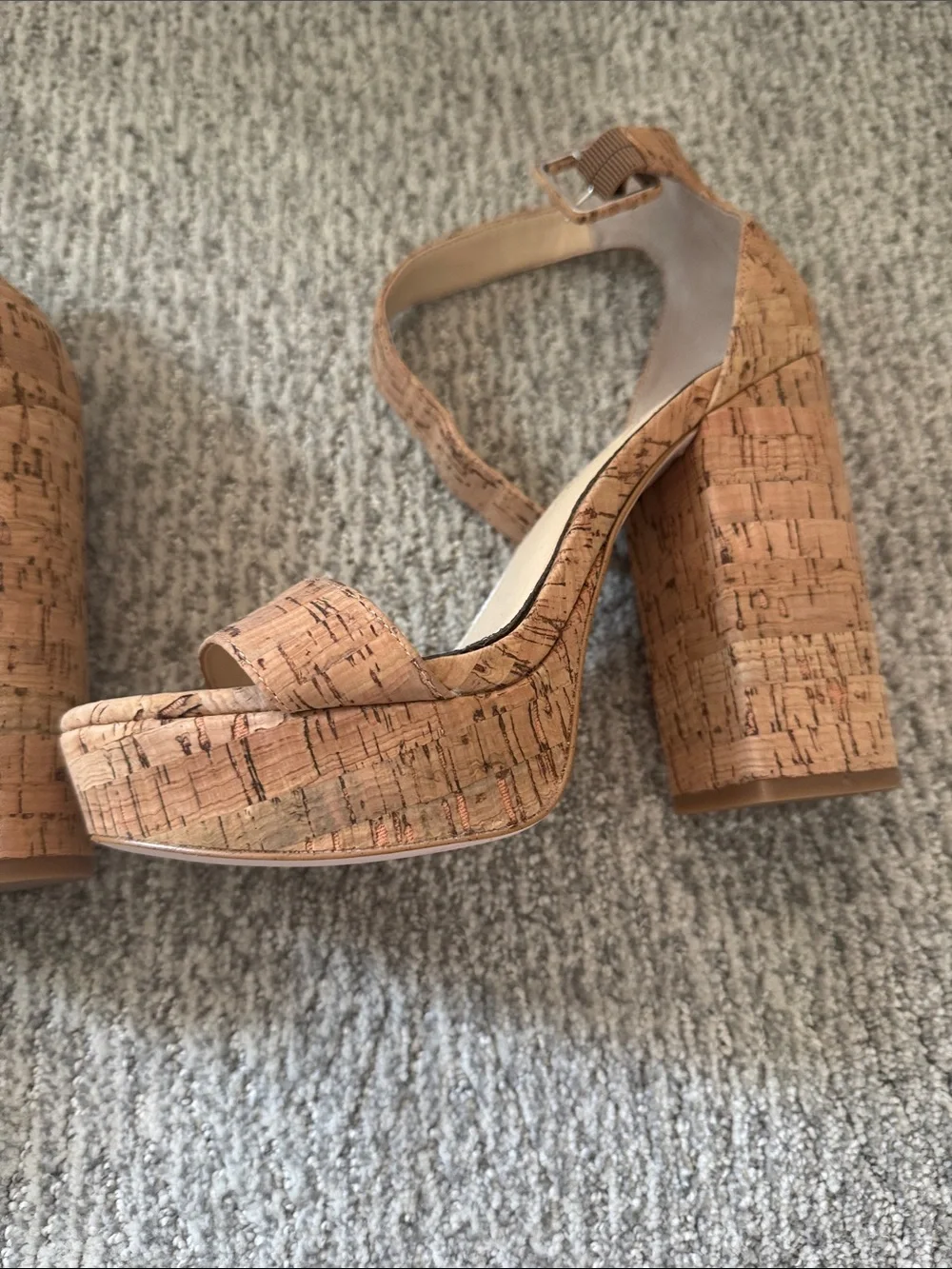 Jessica Simpson Platform Ankle Strap Heels - Natural Cork